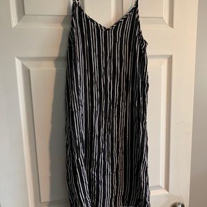 Black and white striped dress